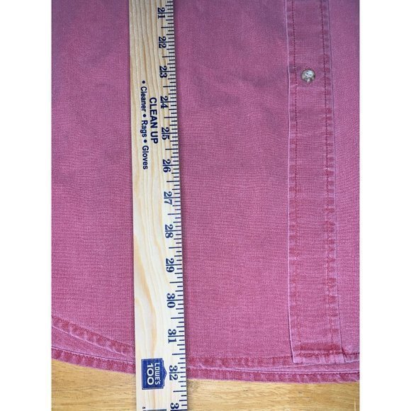 Woolrich Vintage Chamois Denim Button Up Long Sleeve Shirt Mens XL Red Pockets - Picture 6 of 6